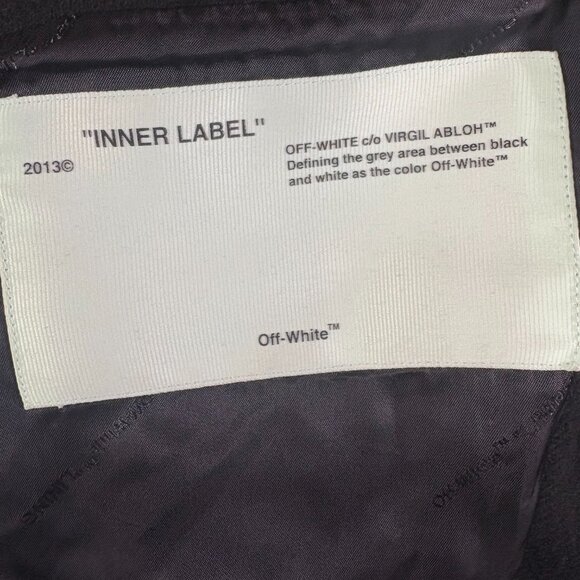 Off-White wool blend varisity jacket size Medium color black multi - Picture 9 of 10